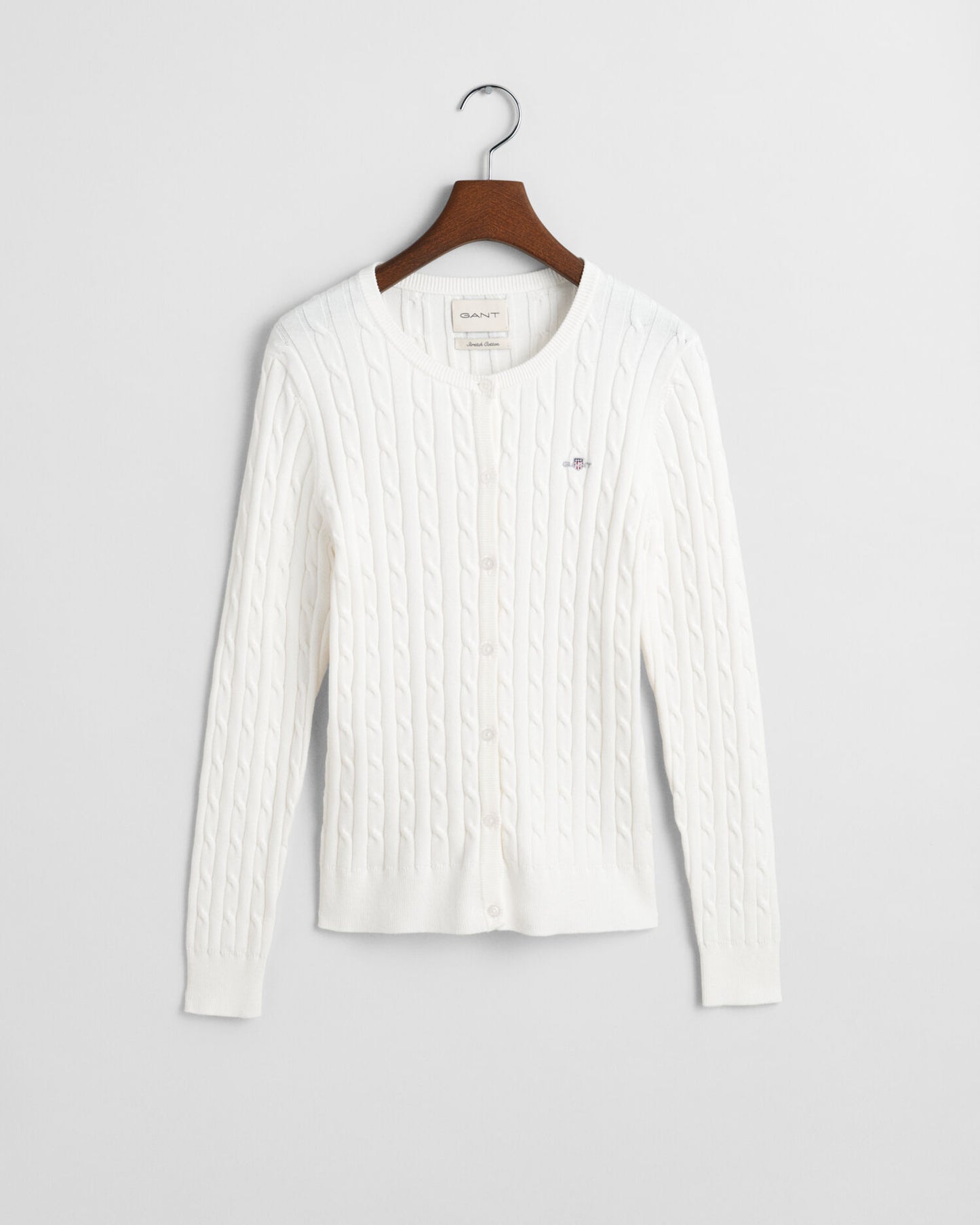Cardigan aus Stretch-Baumwollzopfstrick