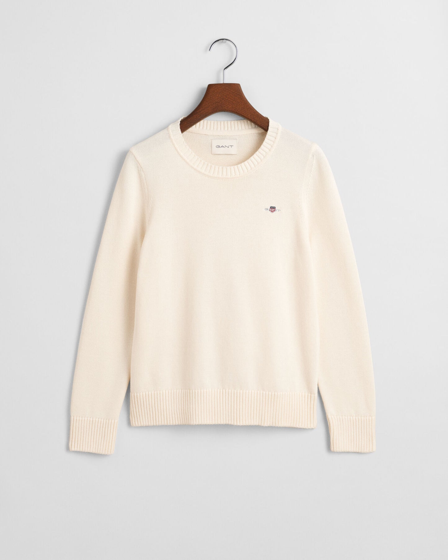 Klassischer Baumwollpullover mit Rundhalsausschnitt