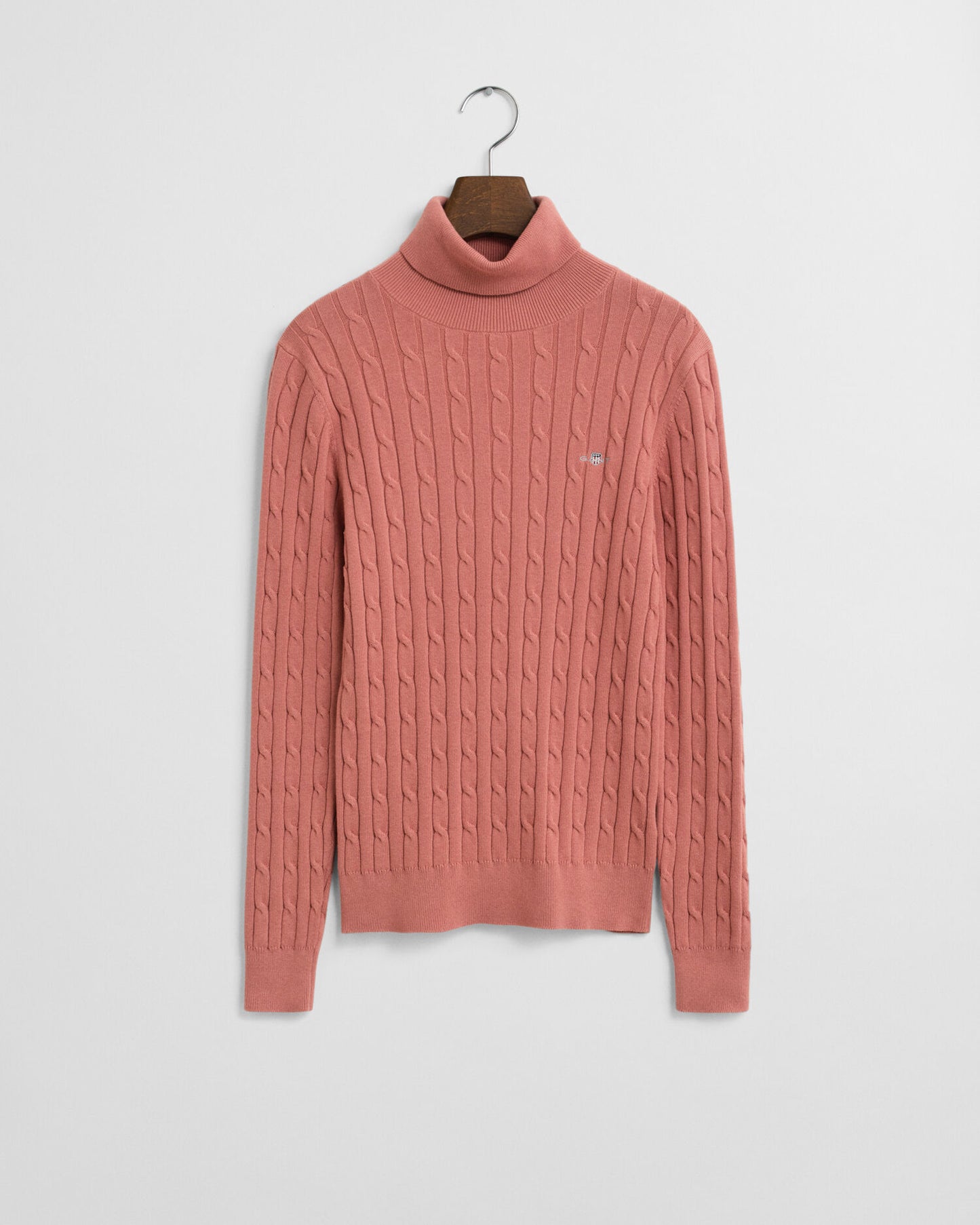 Rollkragenpullover aus Stretch-Baumwolle mit Zopfmuster
