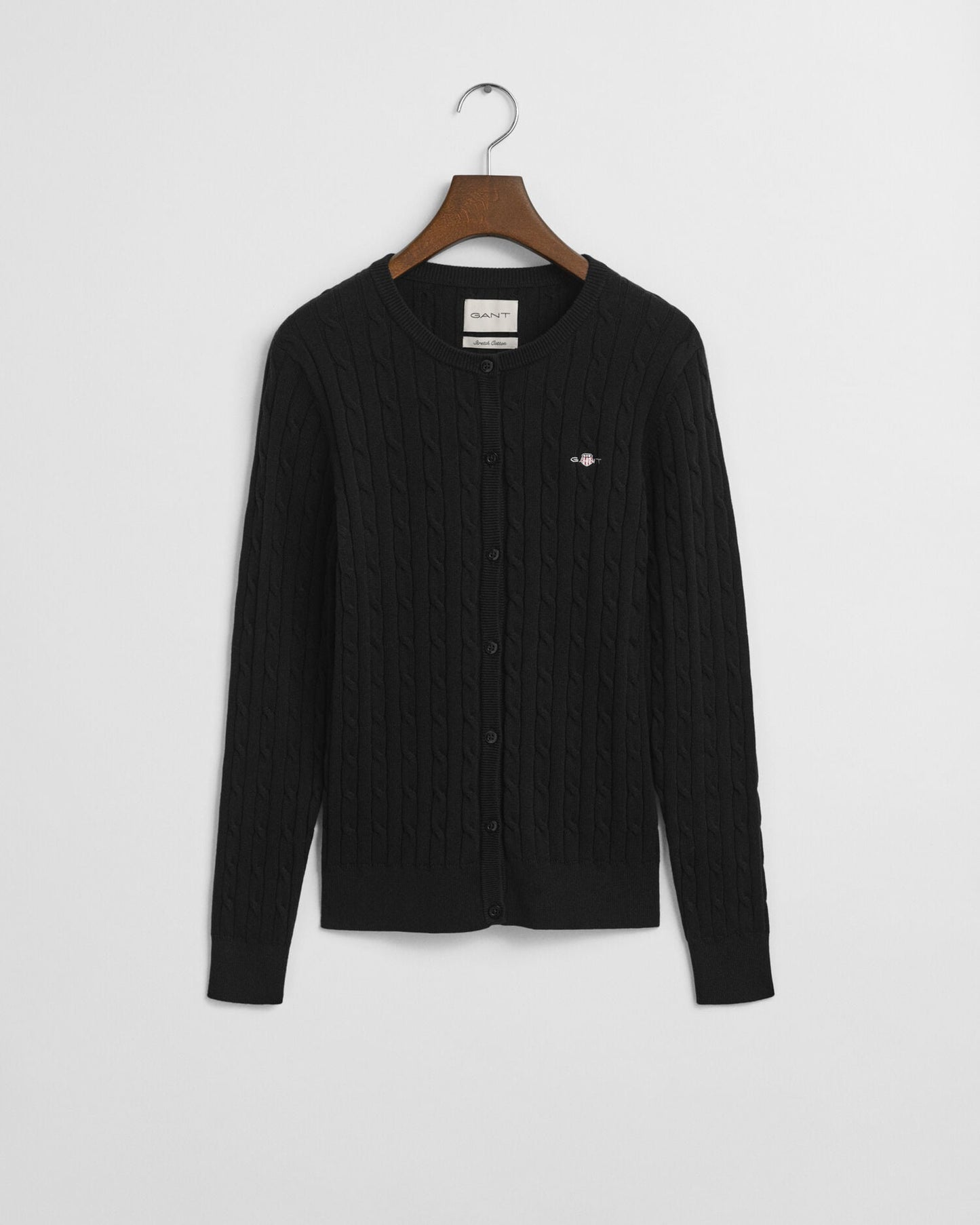 Cardigan aus Stretch-Baumwollzopfstrick