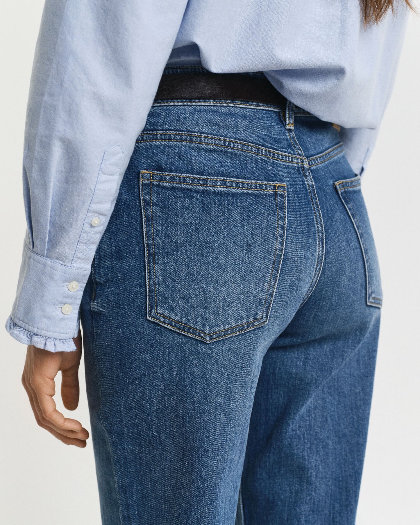 Stretchjeans mit geradem Bein
