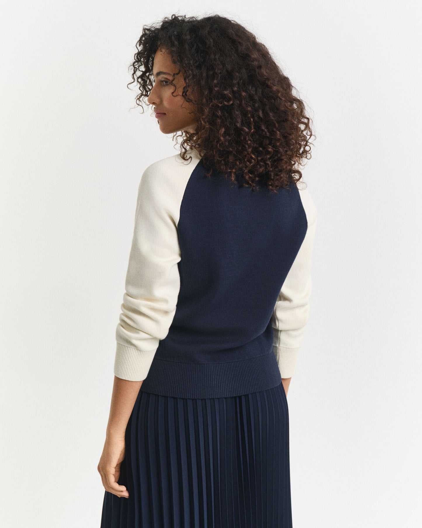 Farbblock-Pullover mit Rundhalsausschnitt