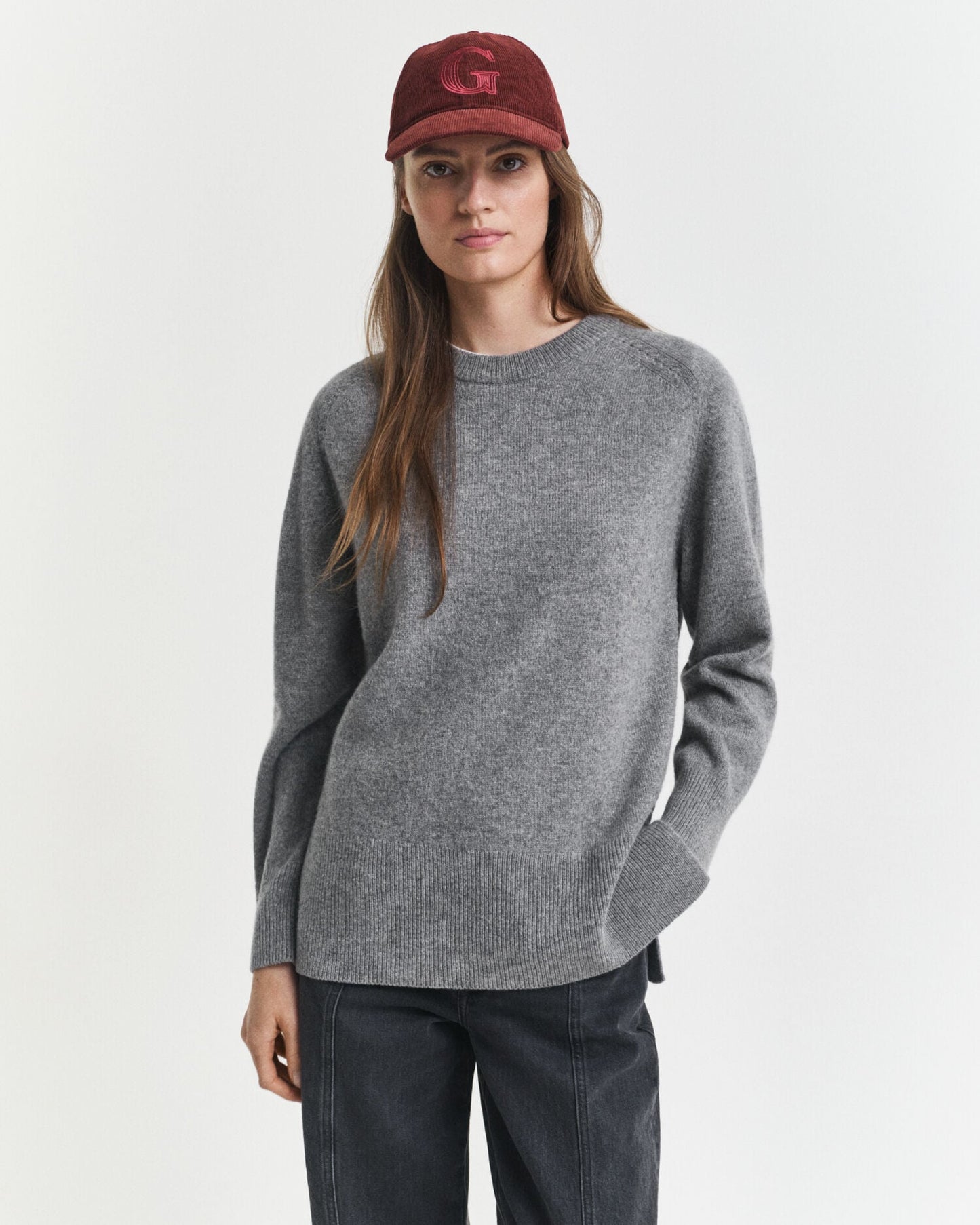 Pullover aus weicher Wolle und Kaschmir-Mischung mit Rundhalsausschnitt