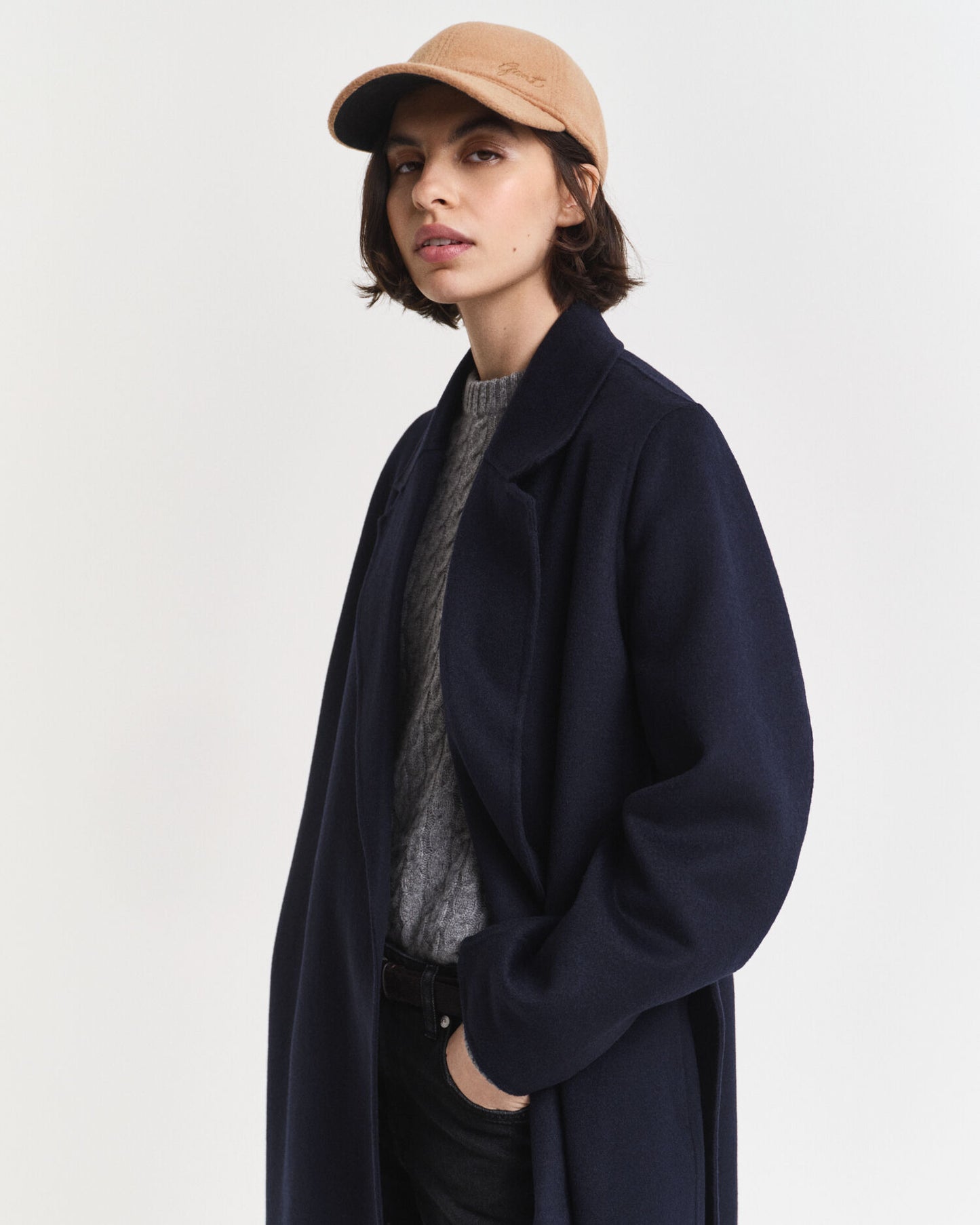 Casquette en melton lustré