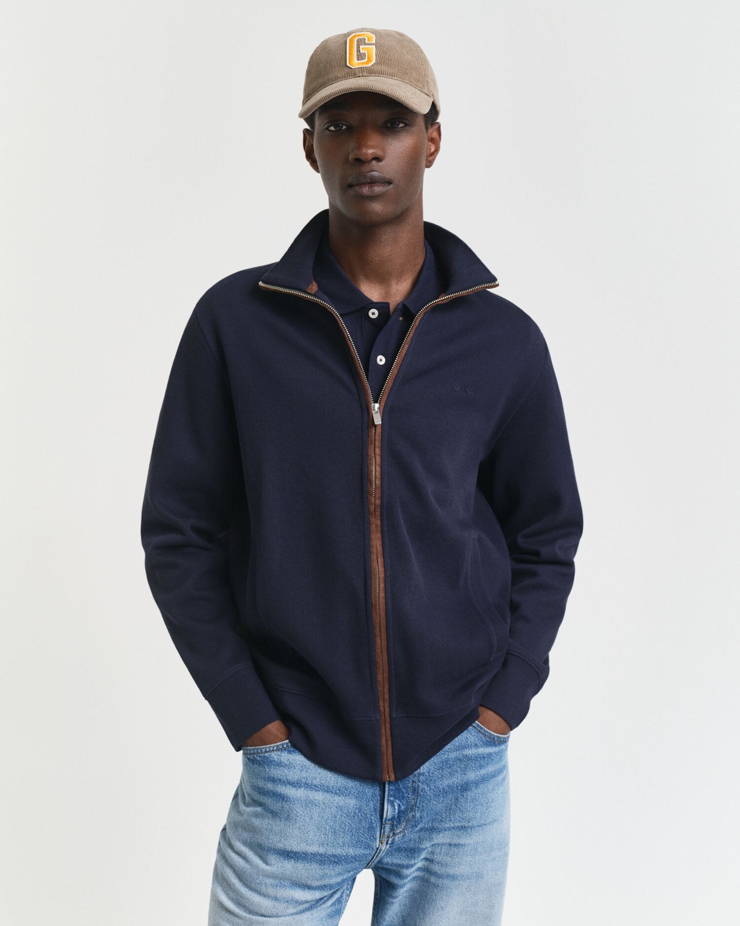 Cardigan zippé à côtes Sacker