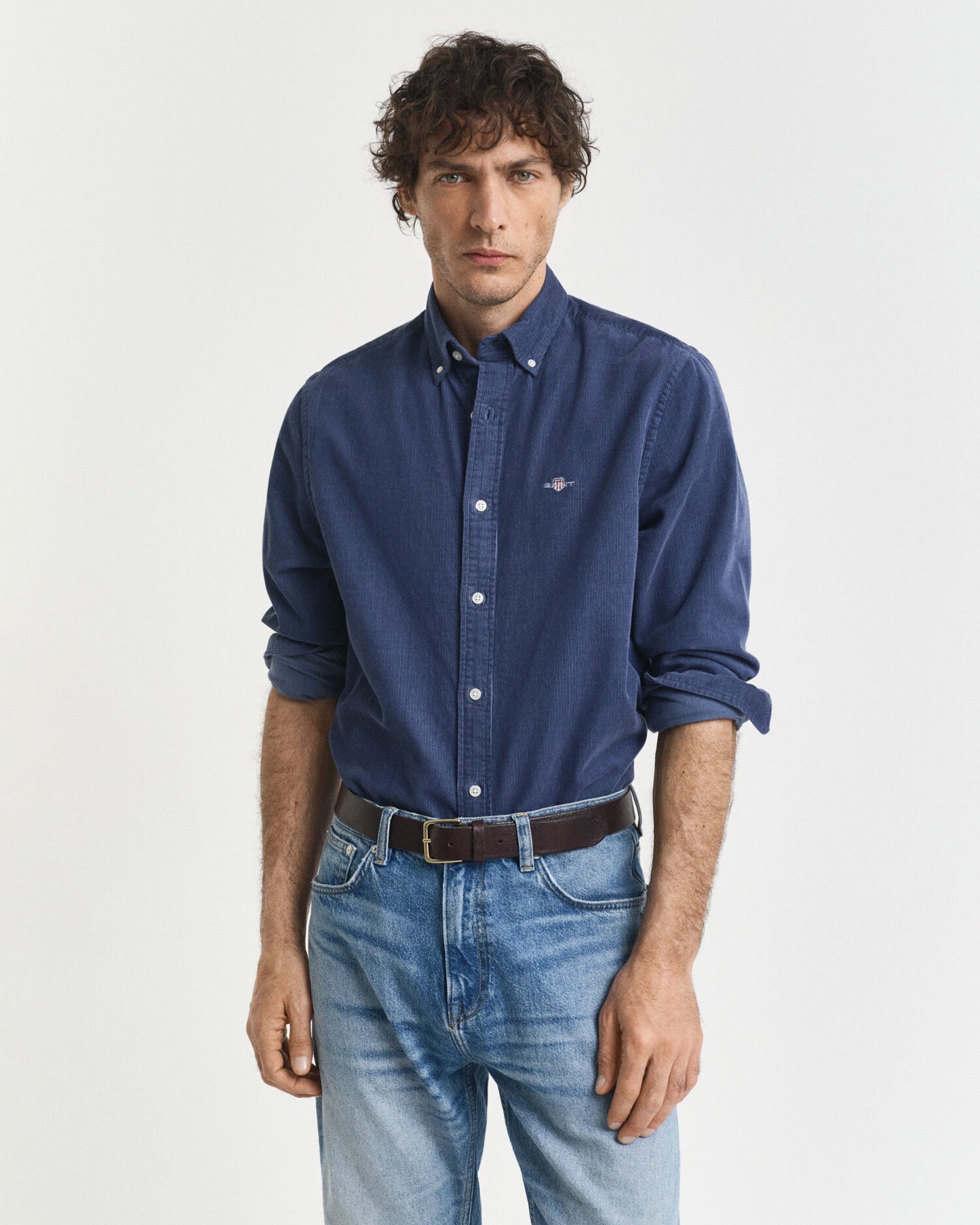 Regular Fit Hemd aus Baumwollcord
