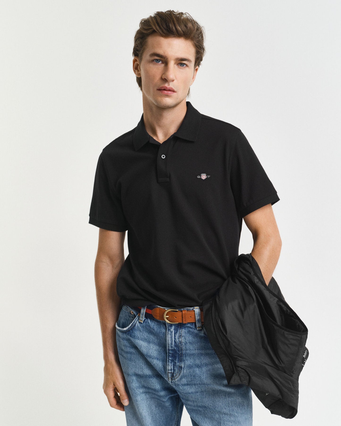 Regular Fit Piqué Poloshirt mit Schildlogo